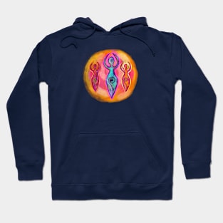 Triple Goddesses Abstract Female Icons Hoodie